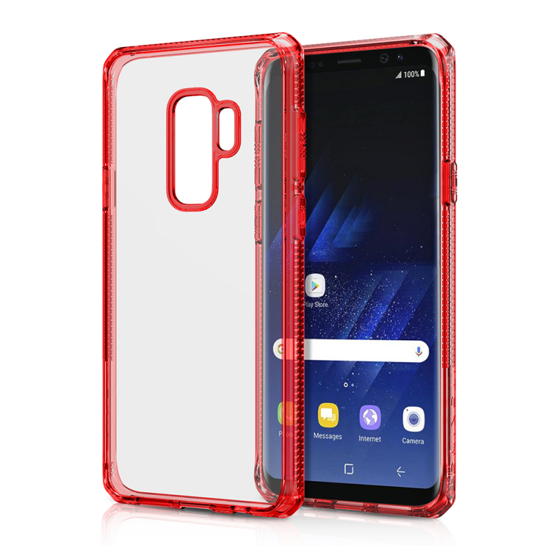 

Чехол-накладка ITSKINS HYBRID CLEAR для Samsung Galaxy S9 plus красный/прозрачный