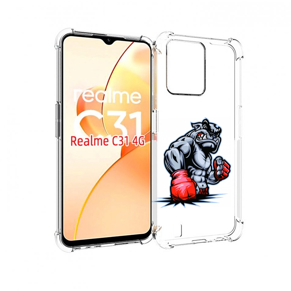 

Чехол MyPads собака-боксер для OPPO Realme C31, Прозрачный, Tocco