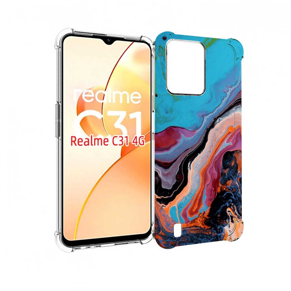 

Чехол MyPads смешанные краски для OPPO Realme C31, Прозрачный, Tocco