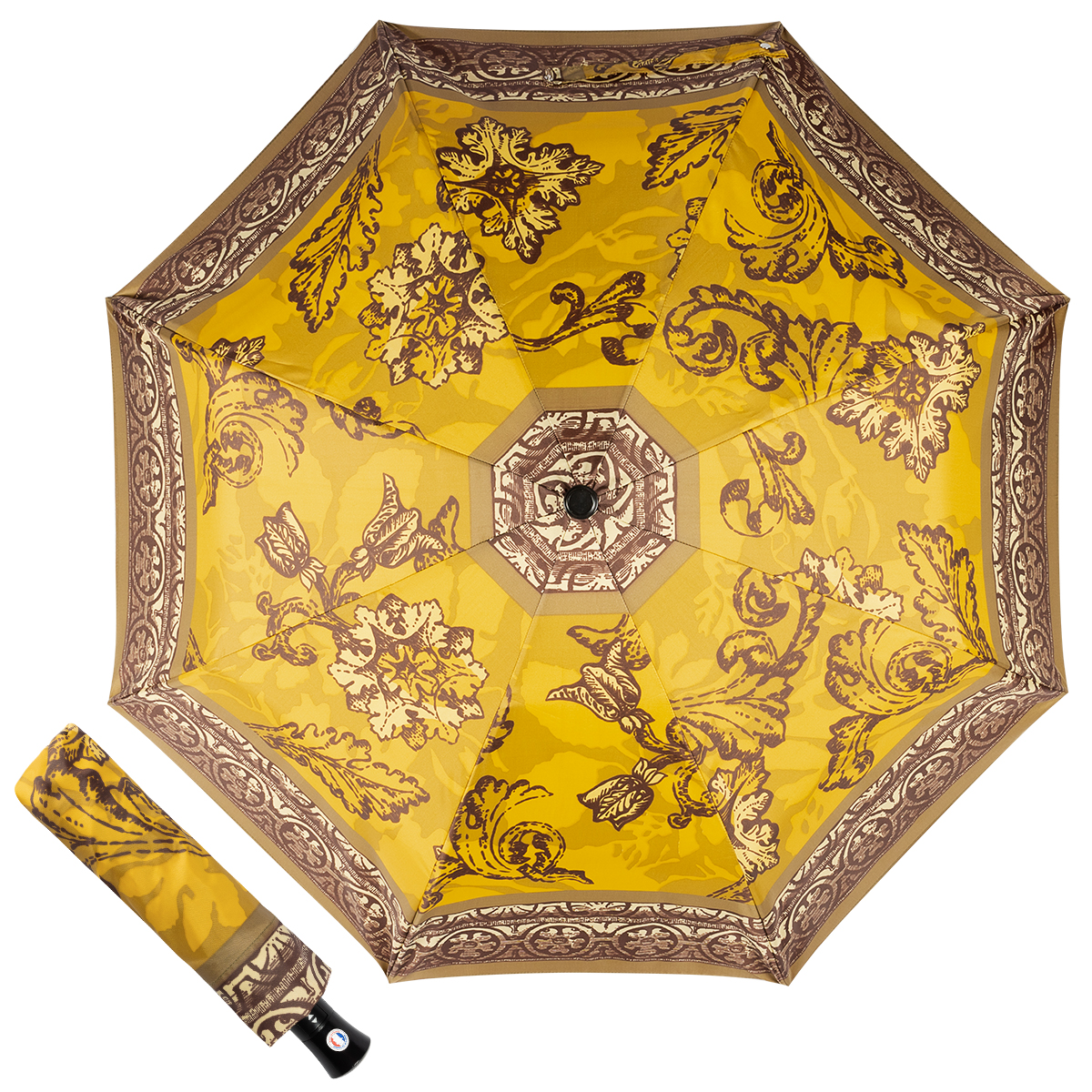 Зонт складной женский автоматический Guy De Jean 6416-OC желтый