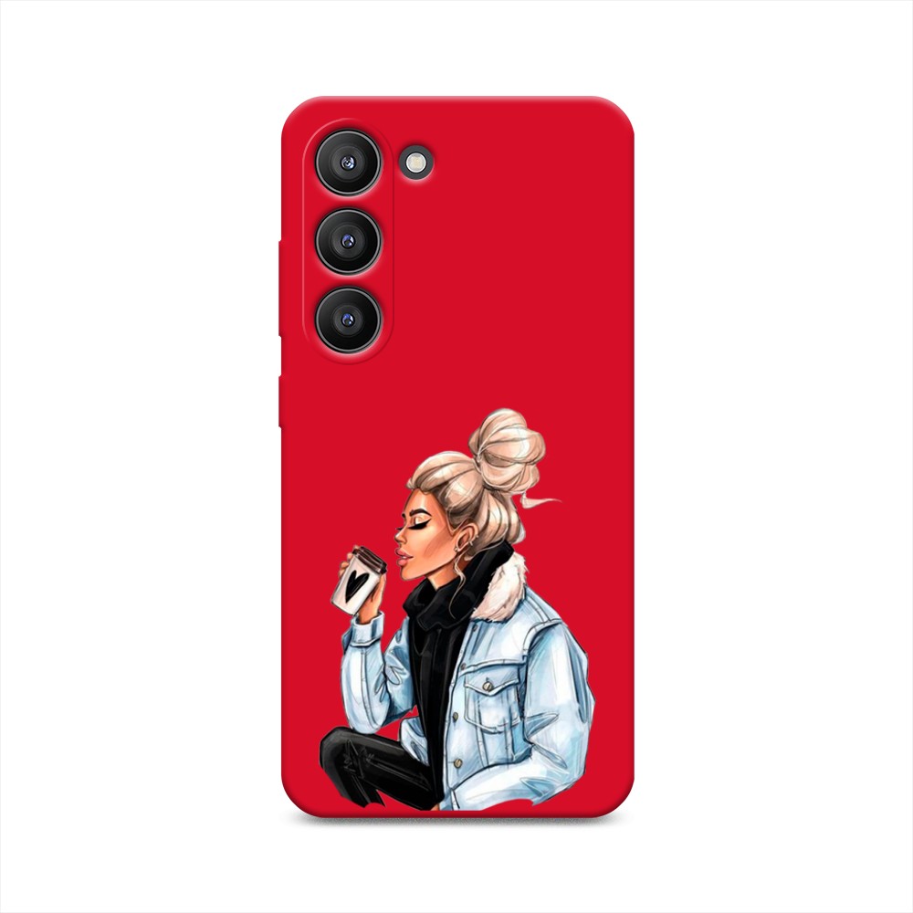 

Чехол Awog на Samsung Galaxy S23 5G "Cute girl", Бежевый;черный;голубой, 2107353-1
