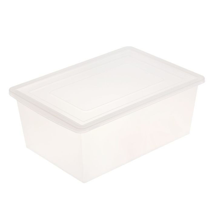 Ящик универсальный Соломон для хранения с крышкой объём 30л цвет прозрачно-матовый 1313466 ящик универсальный пластиковый 40 × 30 × 13 см
