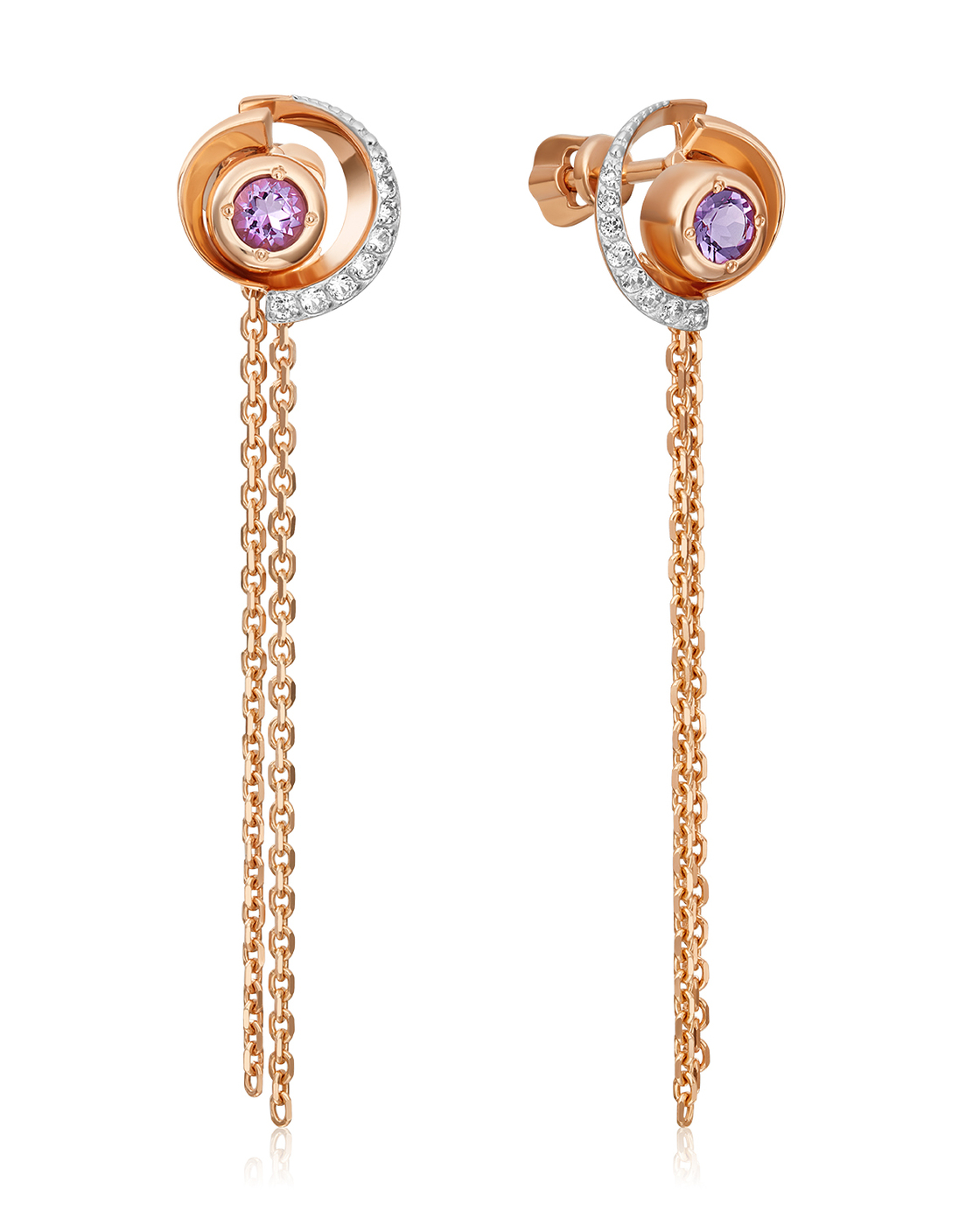 

Серьги из красного золота с топазом, аметистом PLATINA jewelry 02-4763-00-225-1110-75, 02-4763-00-225-1110-75