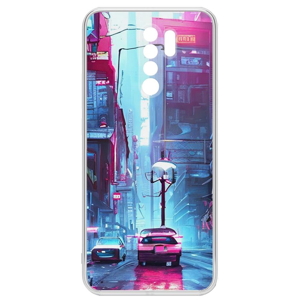 Чехол-накладка Krutoff Clear Case Киберпанк Улица для Xiaomi Redmi 9