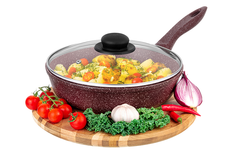 

Сковорода глубокая 24 см Elan Gallery ГАРМОНИЯ ВКУСА Рубин с крышкой D24, Красный, Elan Gallery-75