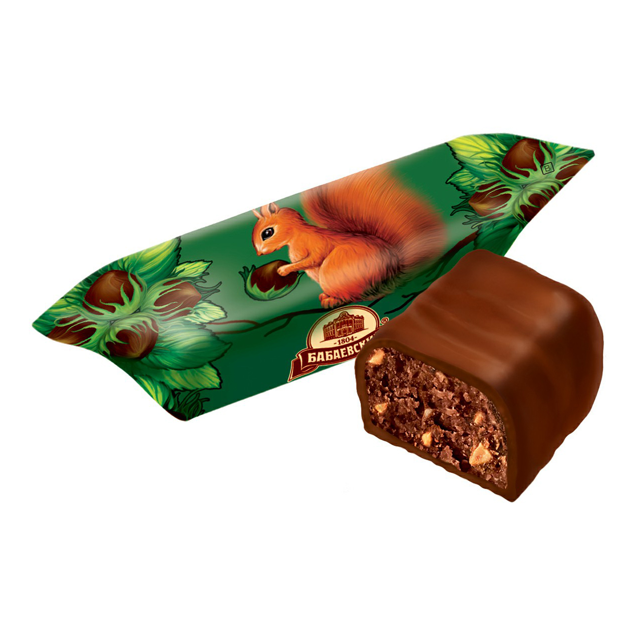 Конфеты шоколадные Бабаевский Бабаевская белочка с орехами
