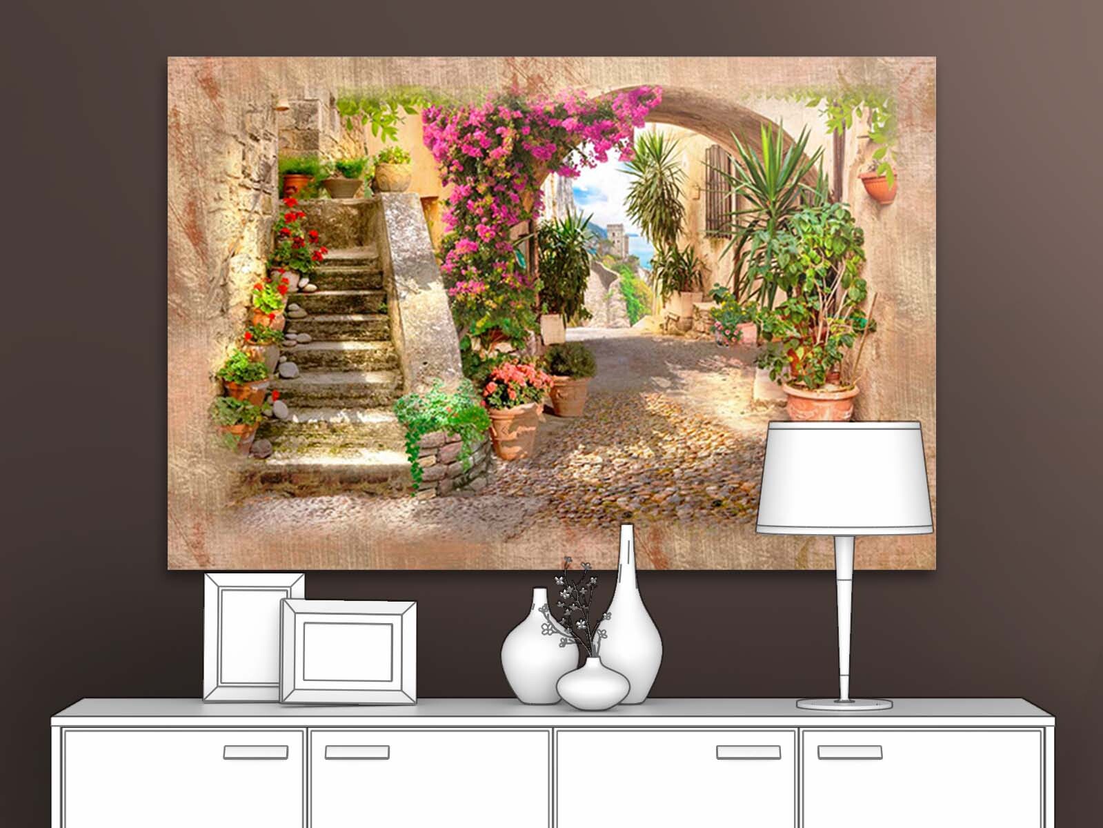 

Картина на стену для интерьера ПЕРВОЕ АТЕЛЬЕ "Улица с прекрасными цветами" 115х77 см, Улица с прекрасными цветами