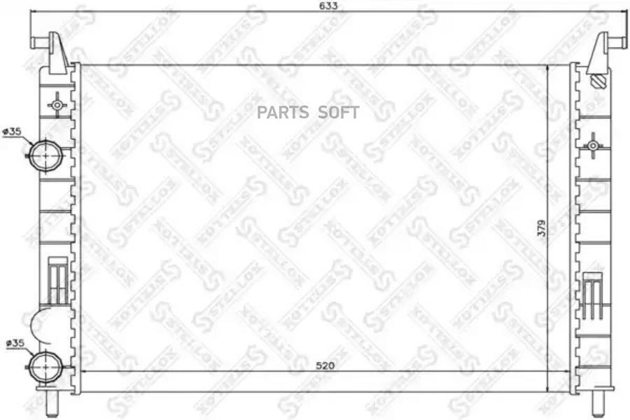 

STELLOX 10-25699-SX_радиатор системы охлаждения!\ Fiat Palio Weekend 1.2i 16V 01> 1шт, 1025699SX