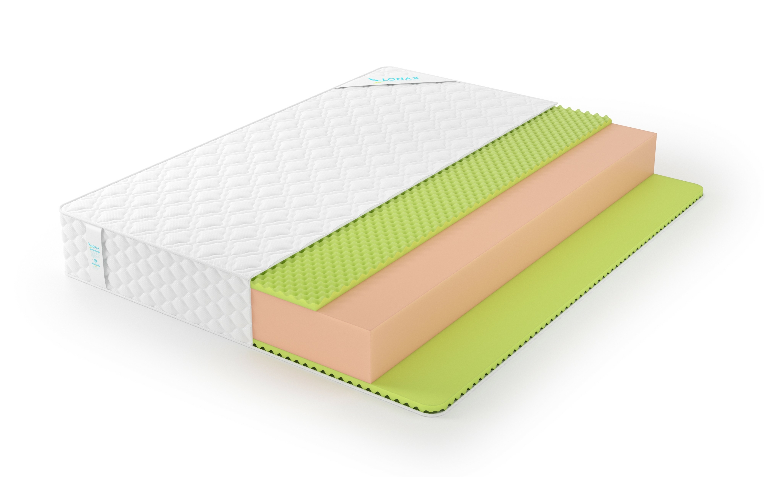 

Матрас Lonax Скрученные Roll Relax Max Plus 205х210, Бежевый;белый;серый;серебристый, Roll Relax Max Plus