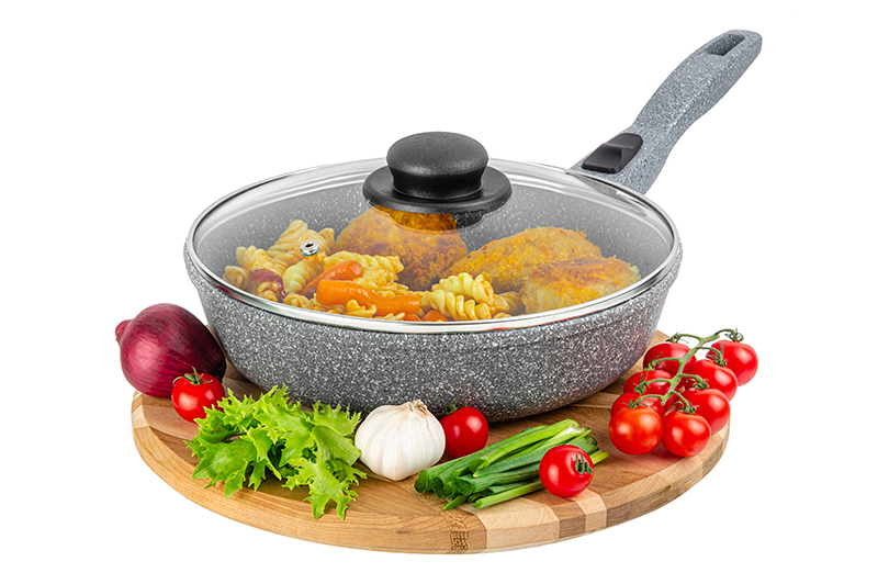 

Сковорода глубокая 24 см Elan Gallery ГАРМОНИЯ ВКУСА Серый мрамор с крышкой D24, Elan Gallery-75