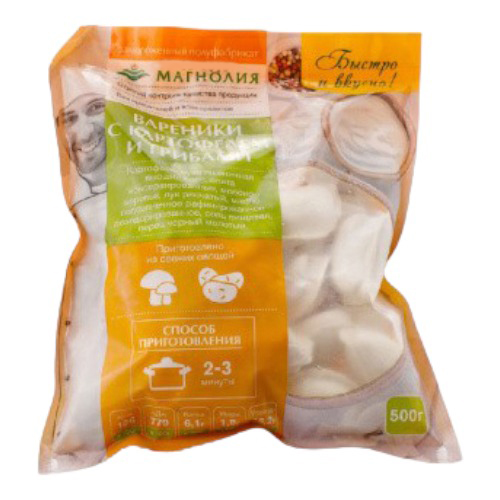 Вареники Магнолия с картофелем и грибами 500 г