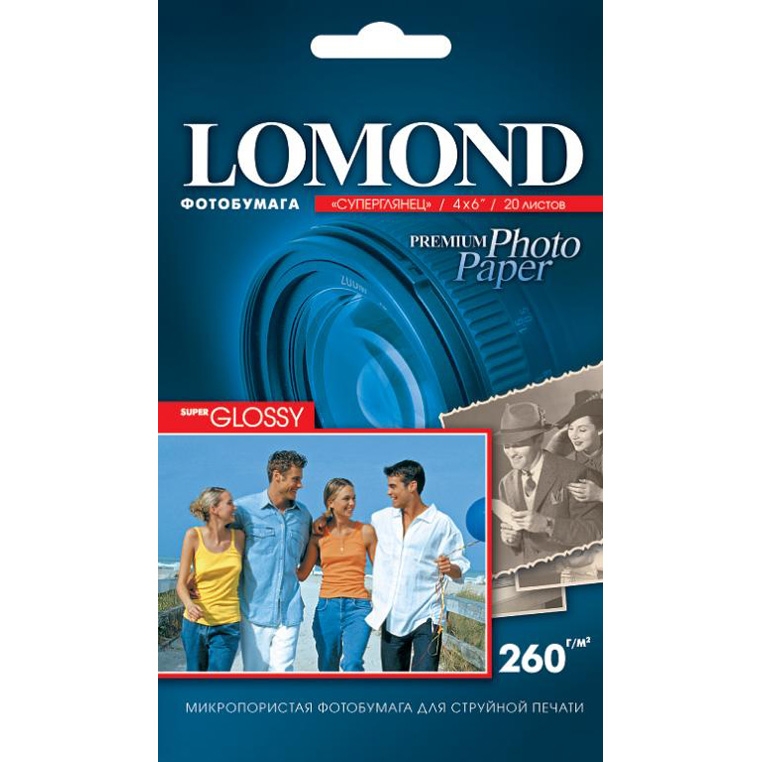 фото Фотобумага lomond a6 260g/m2 super glossy односторонняя 4x6cm 20 листов 1103131