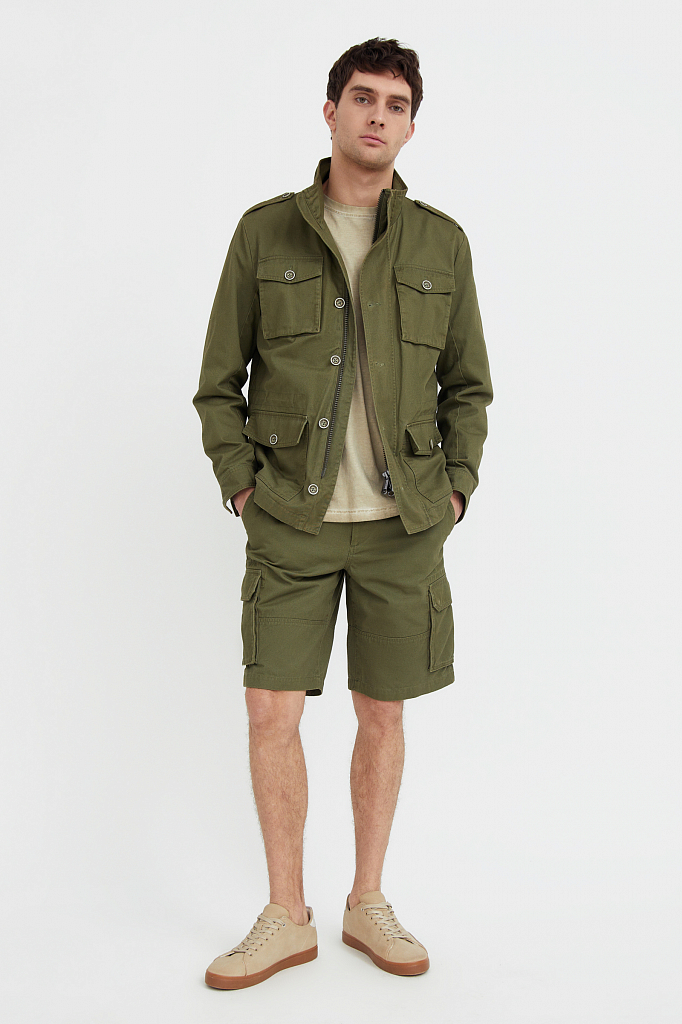 фото Повседневные шорты мужские finn flare s21-22034 зеленые xl