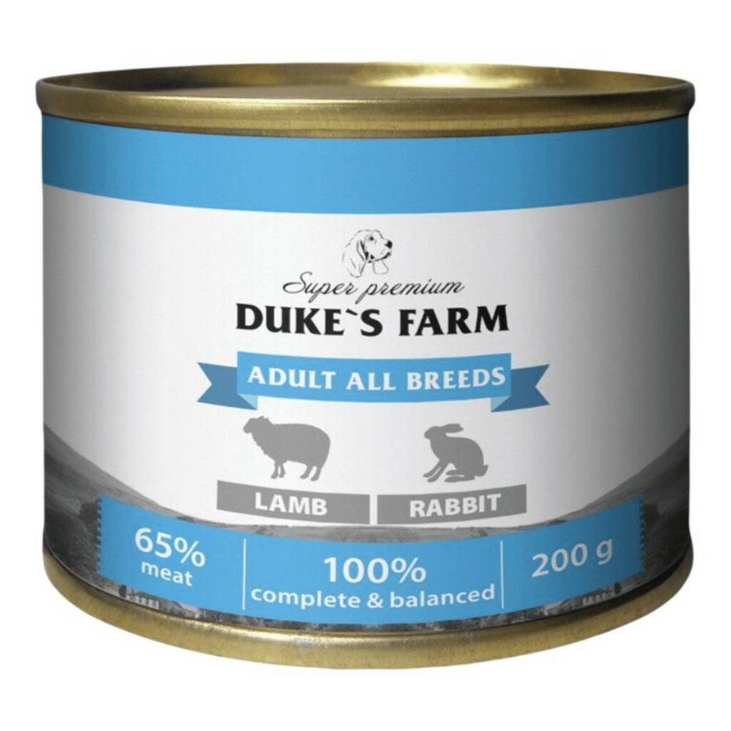 Влажный корм для собак Duke's Farm, паштет из ягненка с кроликом, 200 г