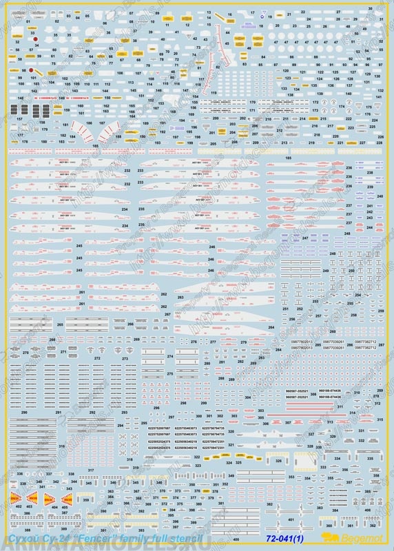 72041 Декаль Сухой Су-24 технические надписи