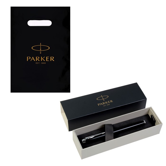 

Ручка роллер Parker IM Core Black CT F, корпус чёрный глянцевый/ хром, чёрные чернила, В П