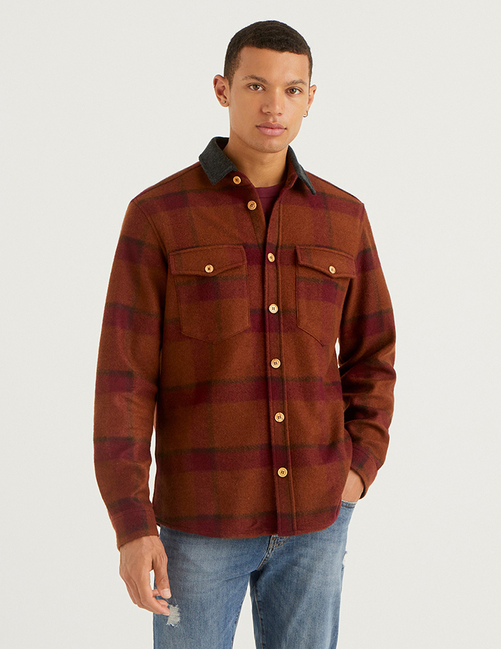 

Рубашка мужская United Colors of Benetton 21A_2WIV529Y8 разноцветная 2XL, 21A_2WIV529Y8