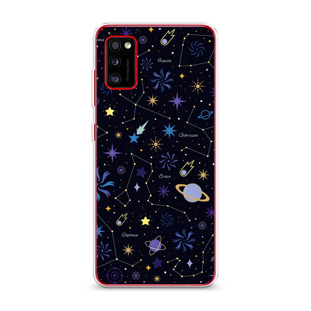 

Чехол на Samsung Galaxy A41 "Цветной космос", Желтый, 2100450-2