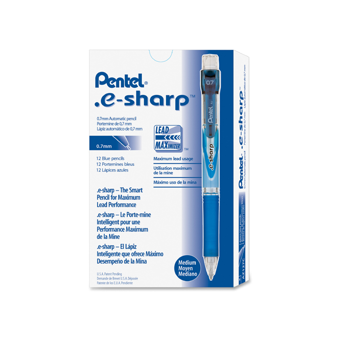 

Карандаш механический Pentel e-Sharp синий корпус 0,7мм AZ127 12 штук, Серый