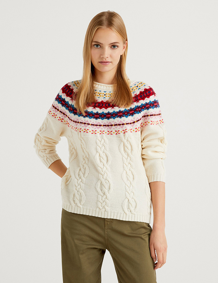 

Джемпер женский United Colors of Benetton 21A_1344E1P26 разноцветный M, 21A_1344E1P26