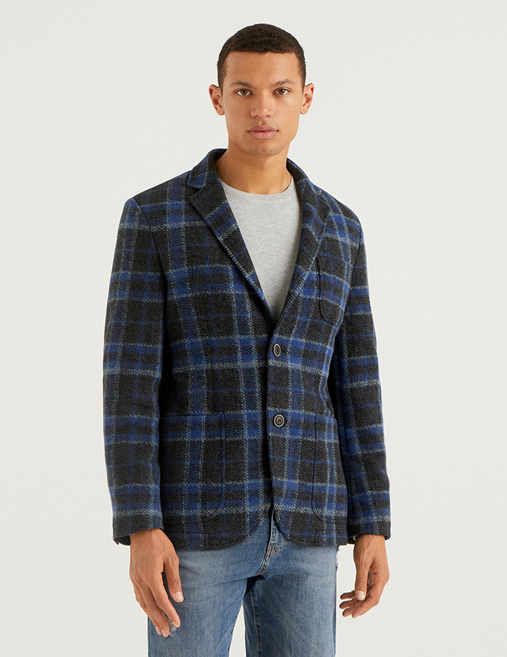 

Пиджак мужской United Colors of Benetton 21A_23AH529W8 разноцветный 50, 21A_23AH529W8