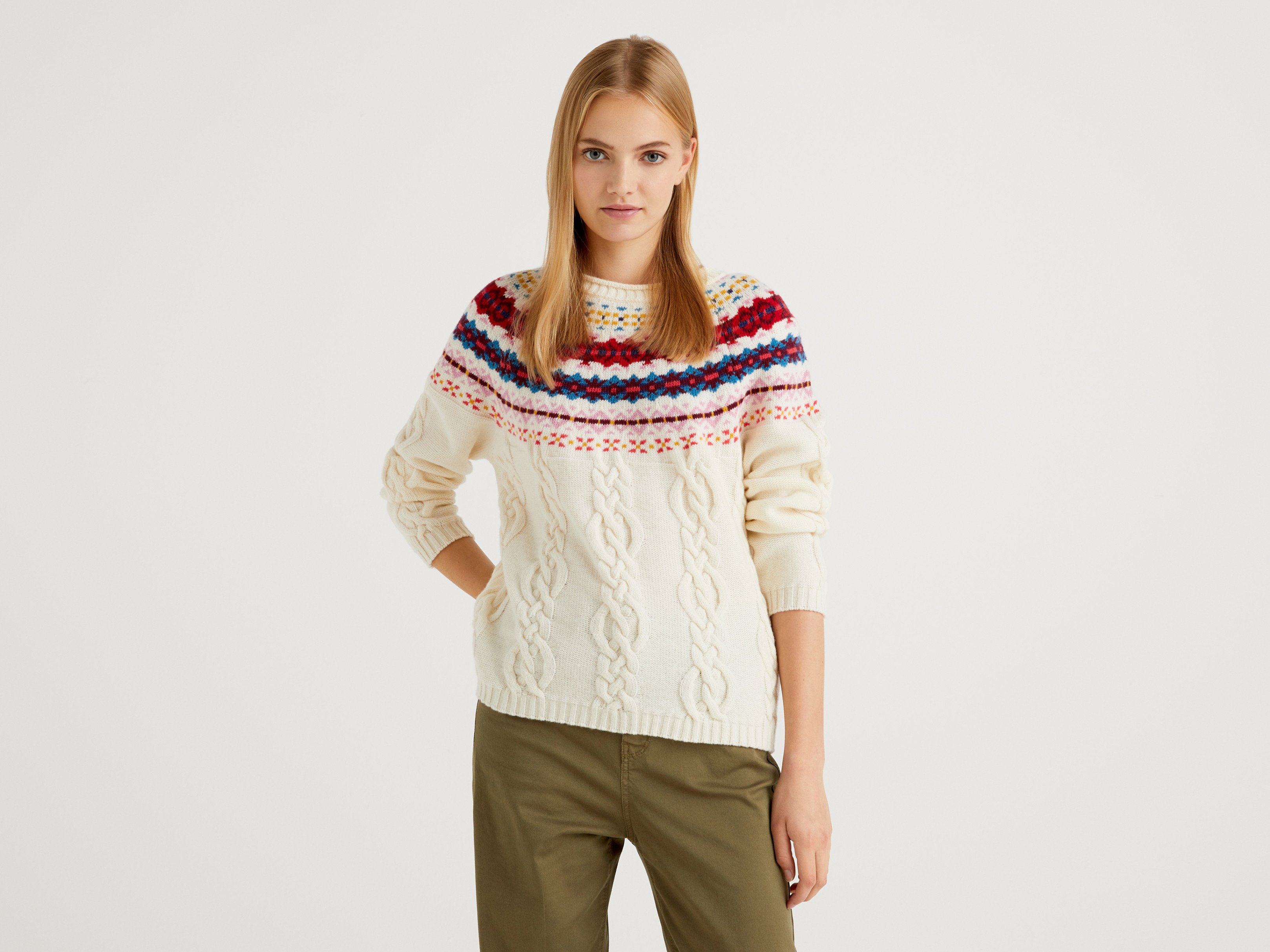 

Джемпер женский United Colors of Benetton 21A_1344E1P26 разноцветный L, 21A_1344E1P26