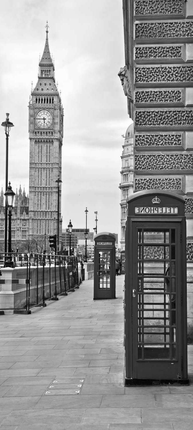 

Самоклеющиеся фотообои Лондон, Биг Бэн, 90x200 см, эффект: черно-белый, отраженный, 1-e851fd