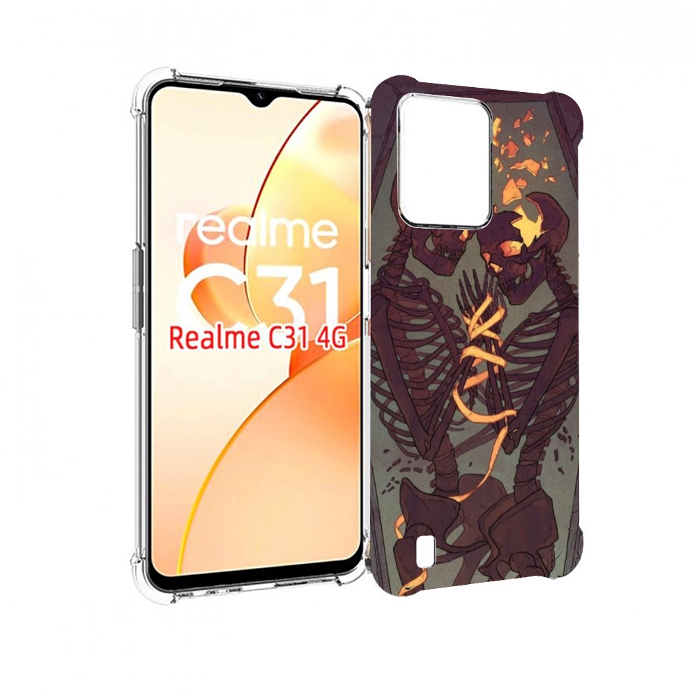

Чехол MyPads скелеты в гробу для OPPO Realme C31, Прозрачный, Tocco