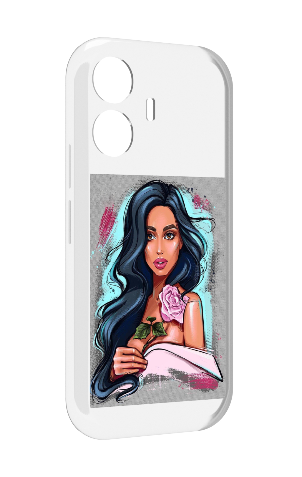 

Чехол MyPads Девушка-с-розовой-розочкой женский для Vivo Y77E / Vivo iQOO Z6 Lite, Прозрачный, Tocco