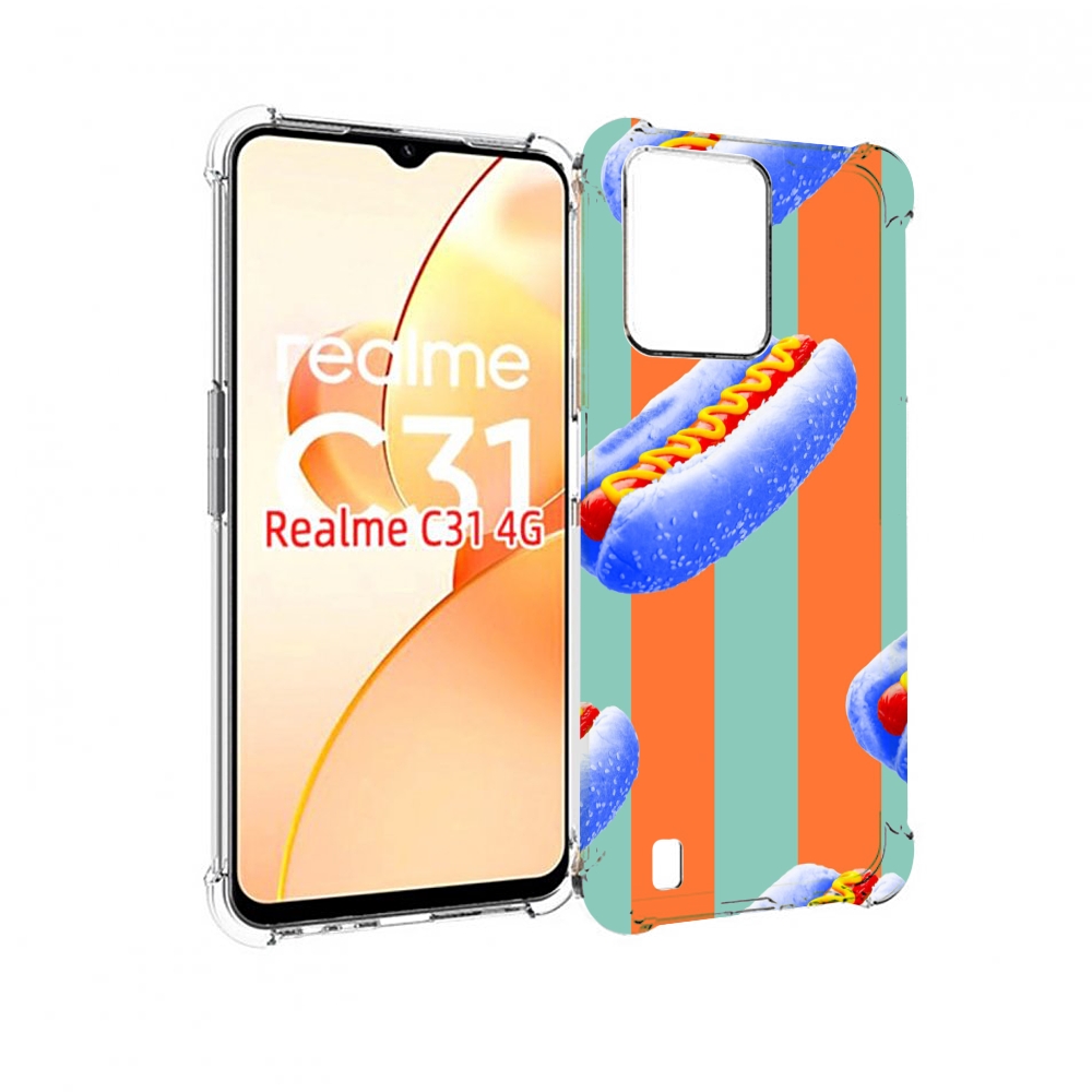 

Чехол MyPads синие хотдоги для OPPO Realme C31, Прозрачный, Tocco