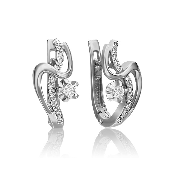 

Серьги из белого золота с бриллиантом PLATINA jewelry 02-0008-00-101-1120-30, 02-0008-00-101-1120-30