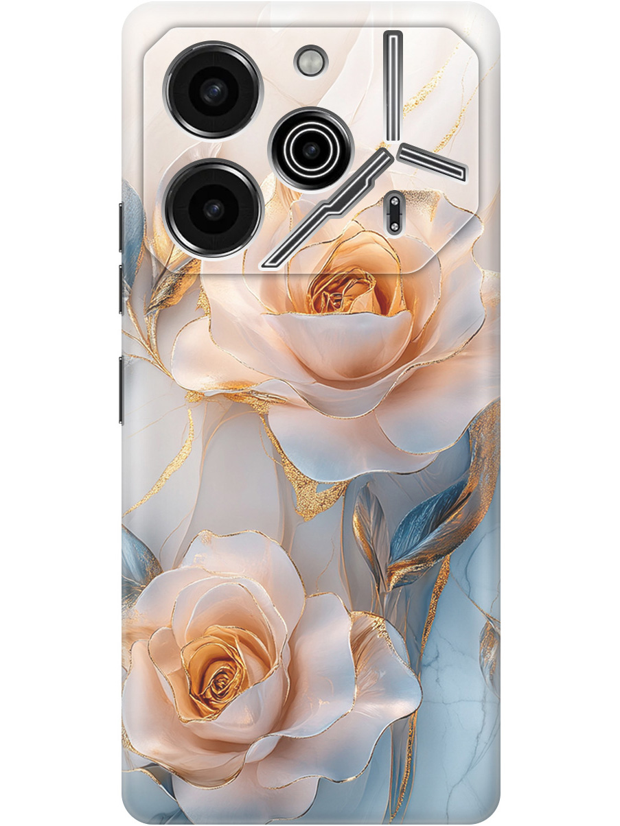 

Силиконовый чехол на Tecno Pova 6 Pro с принтом "Белые розы на мраморе", Прозрачный;белый;оранжевый, 781971023