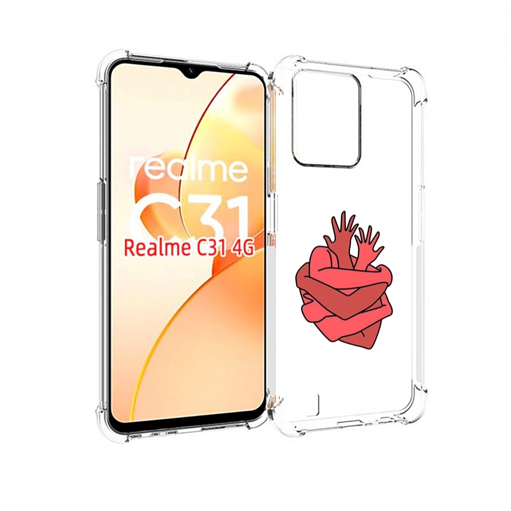 

Чехол MyPads сердце из ручек для OPPO Realme C31, Прозрачный, Tocco