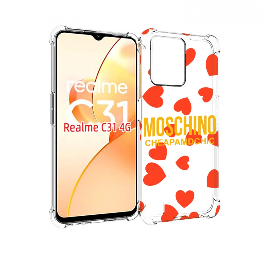 

Чехол MyPads сердца-москино для OPPO Realme C31, Прозрачный, Tocco