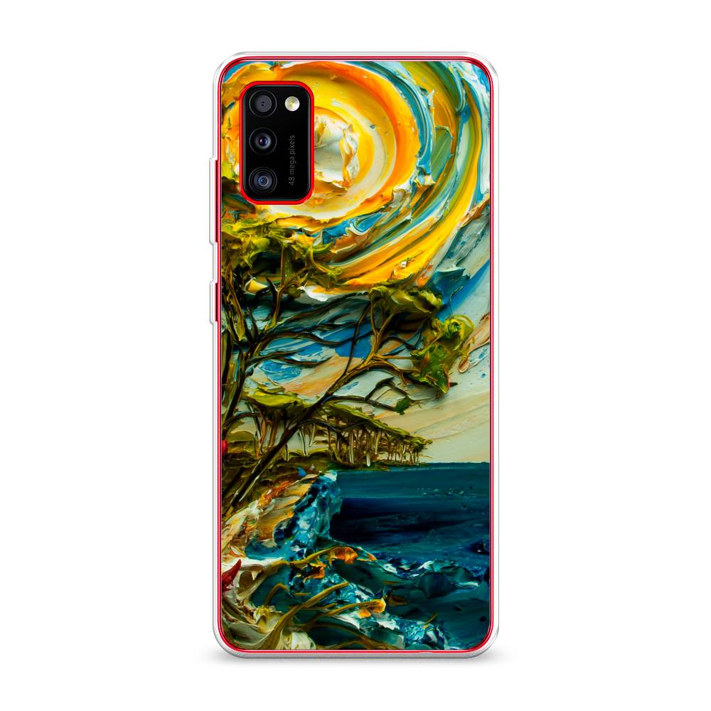 

Чехол на Samsung Galaxy A41 "Солнце живопись", Желтый;синий, 2100450-4