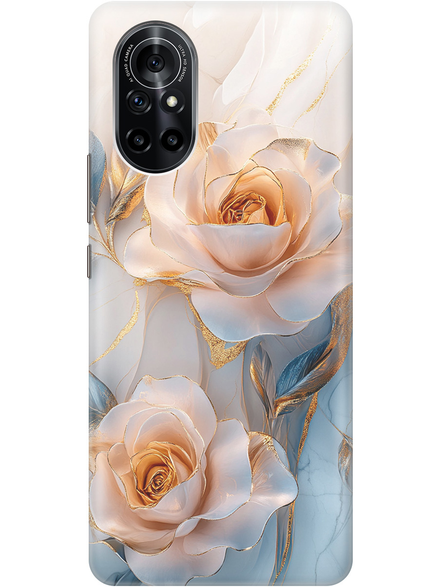 

Силиконовый чехол на Huawei Nova 8 с принтом "Белые розы на мраморе", Прозрачный;белый;оранжевый, 731079523