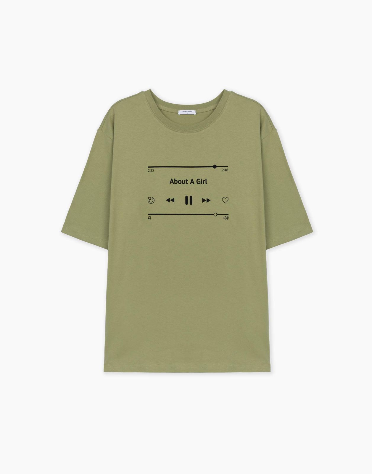 

Футболка женская Gloria Jeans GKT025493 хаки XS/164, Зеленый, GKT025493