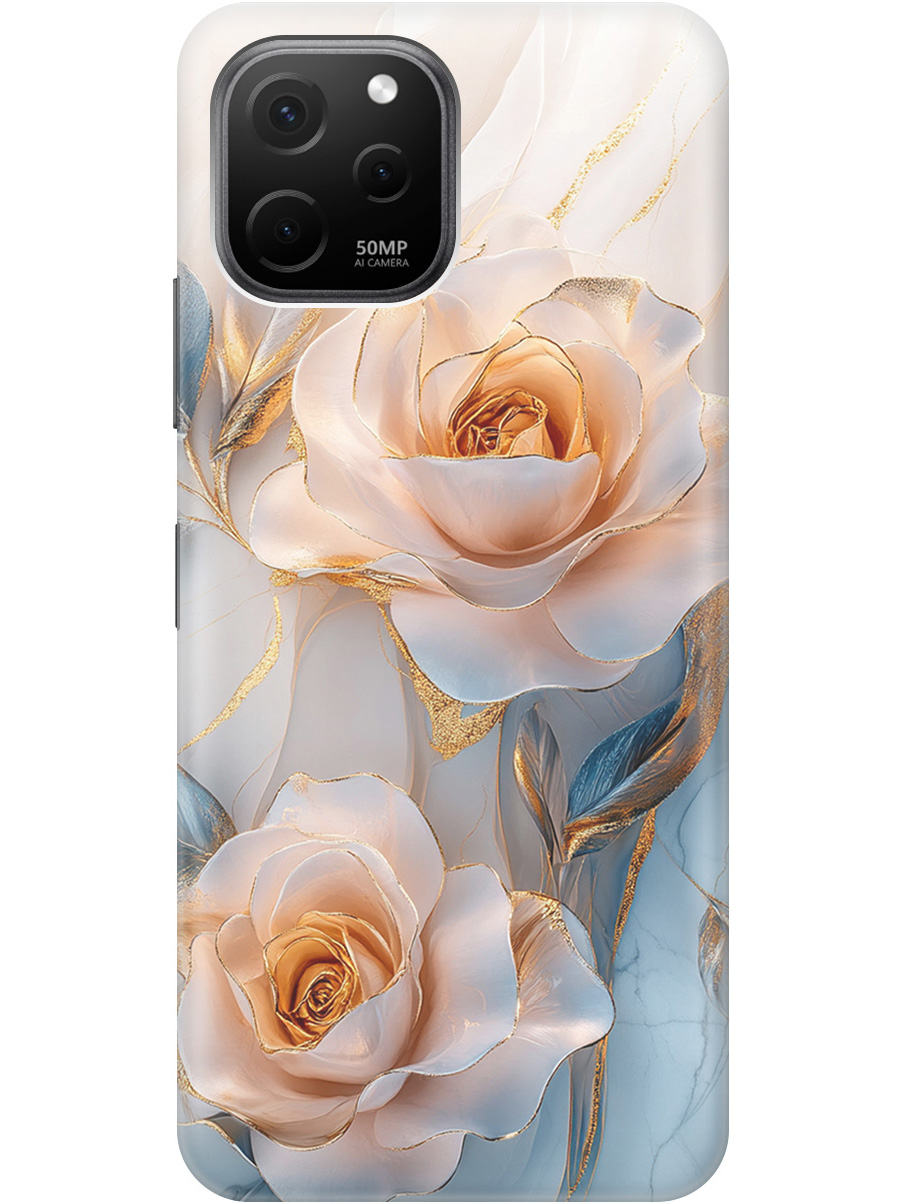 

Силиконовый чехол на Huawei nova Y61 с принтом "Белые розы на мраморе", Прозрачный;белый;оранжевый, 762098523