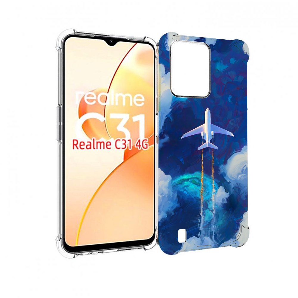 

Чехол MyPads самолет-в-небе-рисунок для OPPO Realme C31, Прозрачный, Tocco