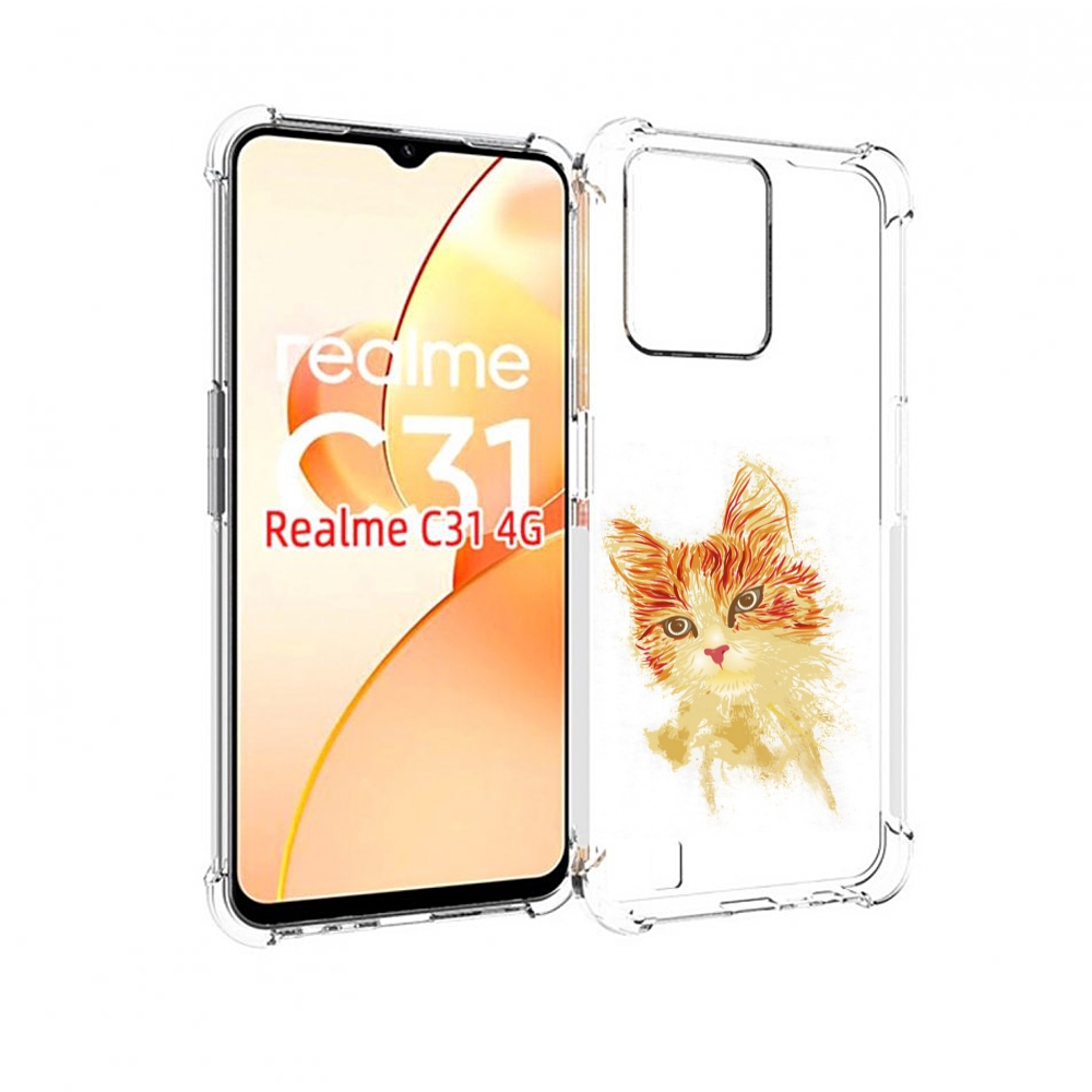 

Чехол MyPads рыжий кот для OPPO Realme C31, Прозрачный, Tocco