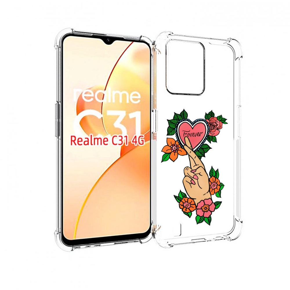 

Чехол MyPads ручки-навсегда женский для OPPO Realme C31, Прозрачный, Tocco