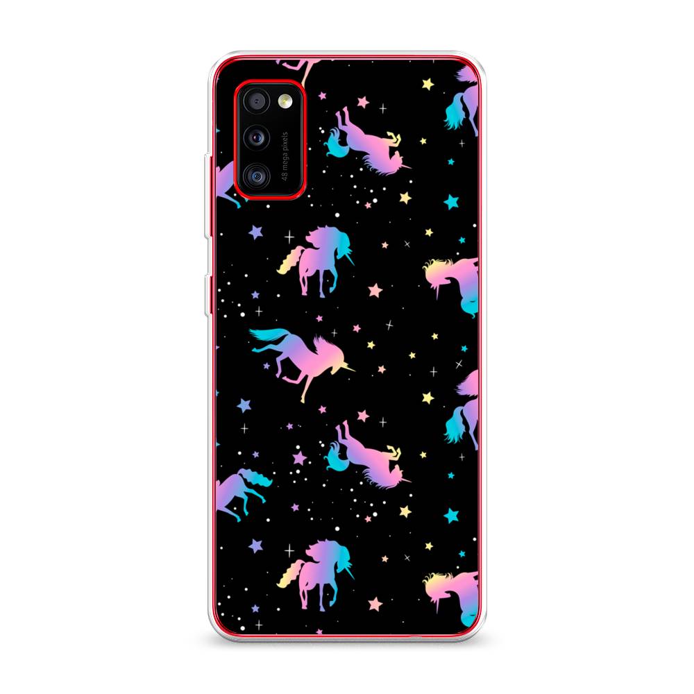 

Чехол на Samsung Galaxy A41 "Единороги градиент", Черный;розовый;голубой, 2100450-1