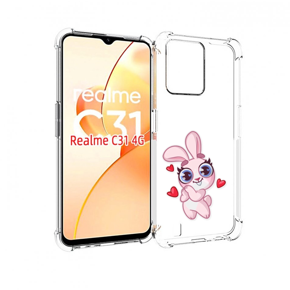 

Чехол MyPads розовый-зайченок для OPPO Realme C31, Прозрачный, Tocco