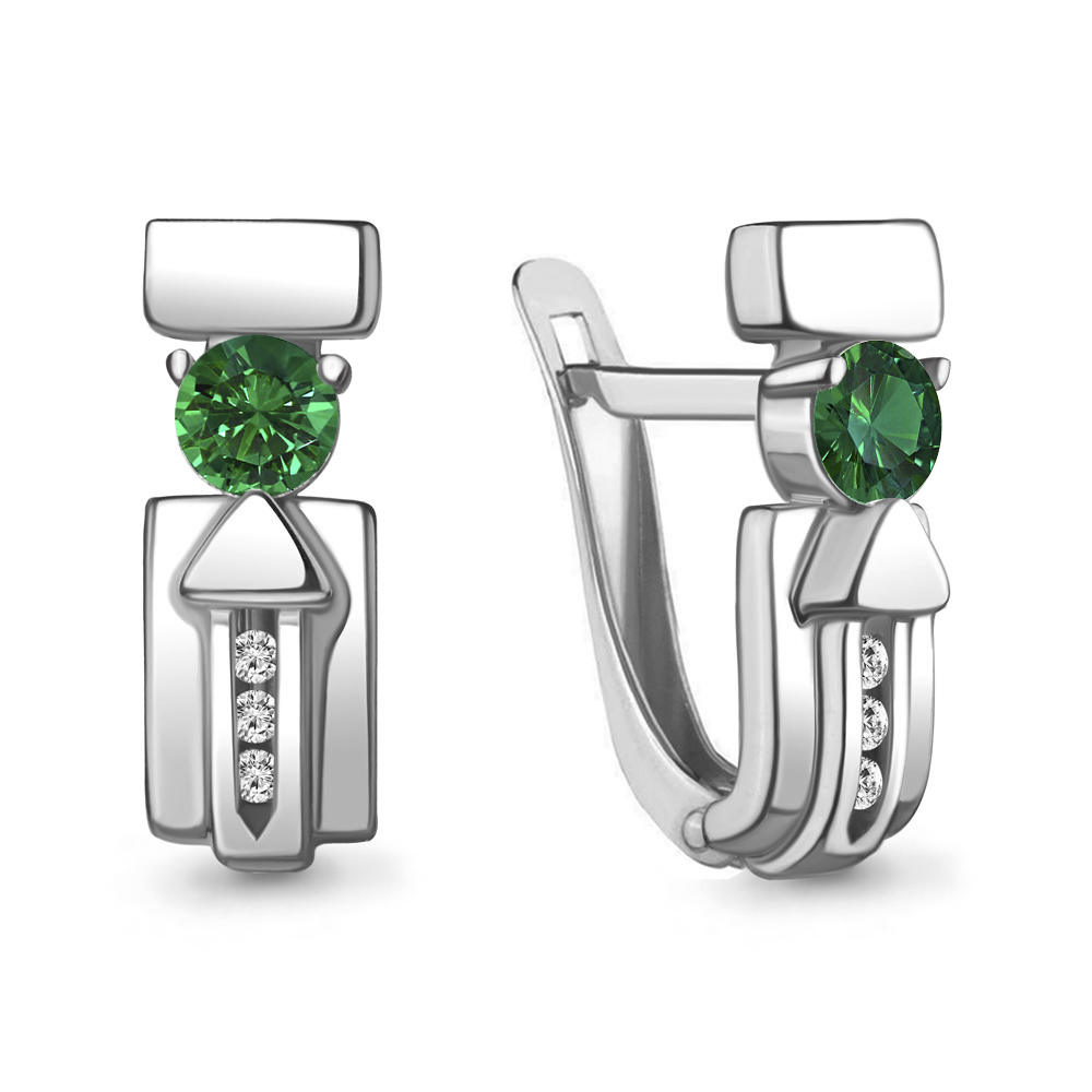 

Серьги из серебра с изумрудом Aquamarine 43479АГ_925_р, 43479АГ_925_р