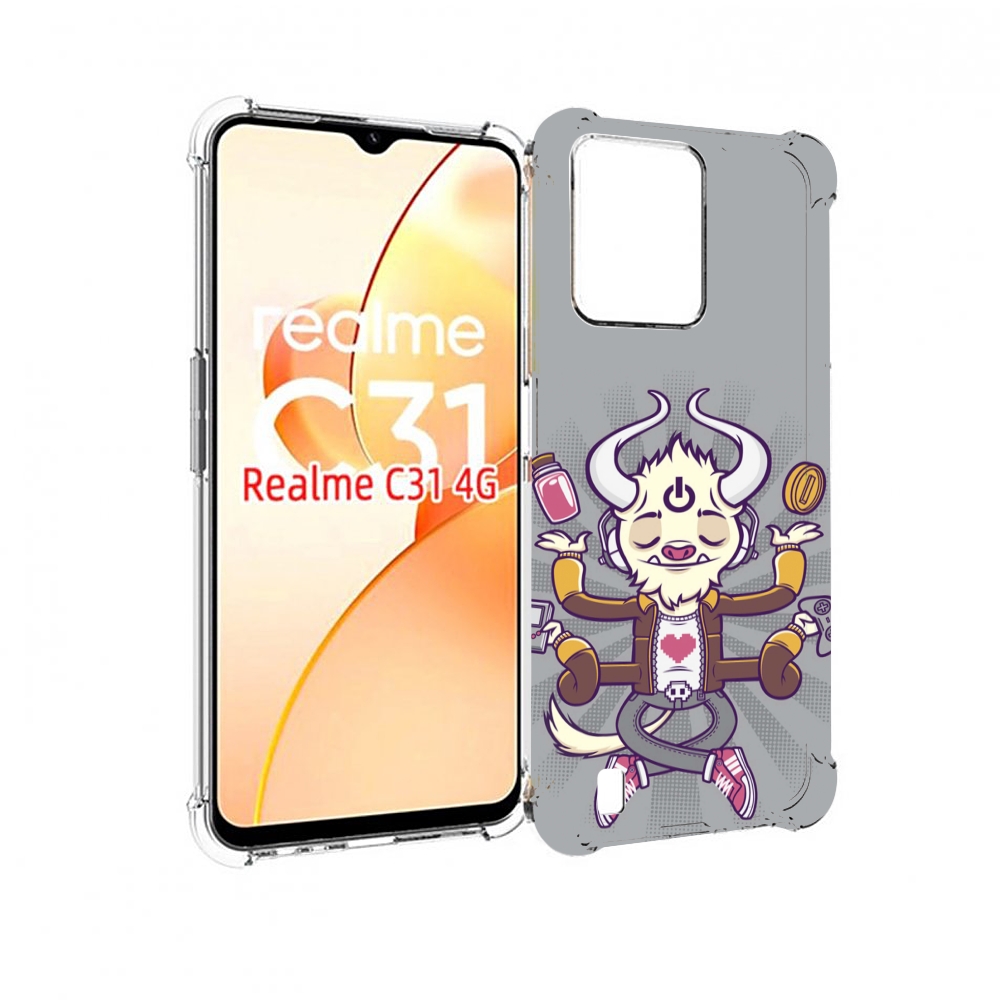 

Чехол MyPads рогатый любитель поиграть для OPPO Realme C31, Прозрачный, Tocco