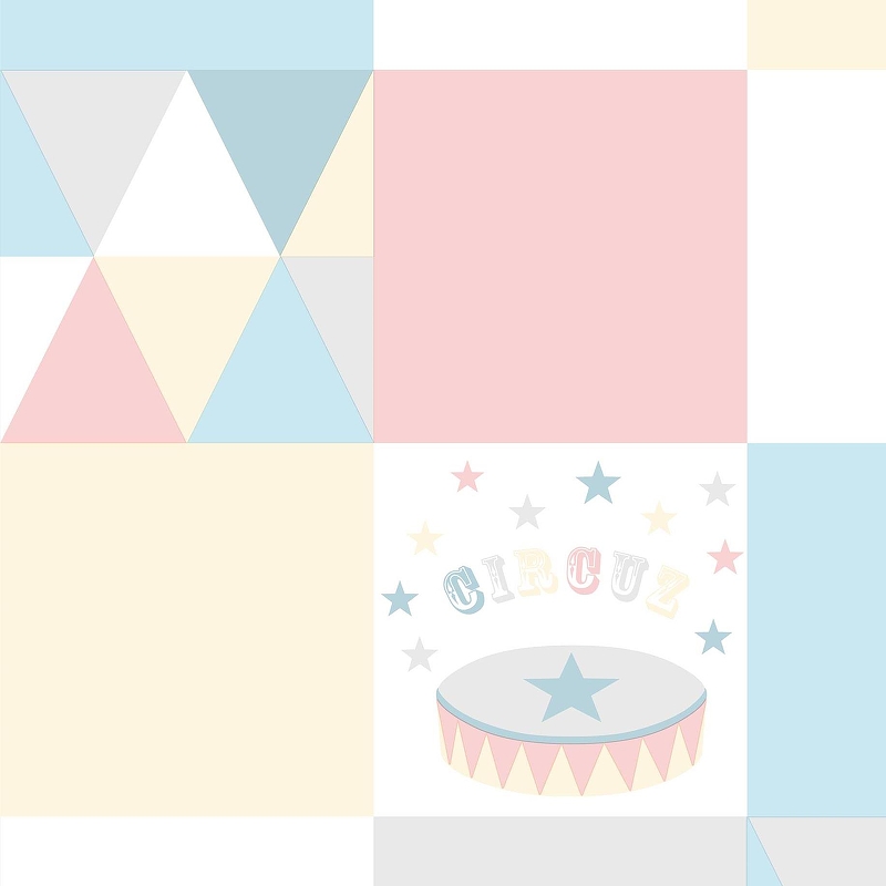 фото Обои bernardo bartalucci milashka 84242-1 1,06х10,05 розовый/голубой/бежевый, геометрия