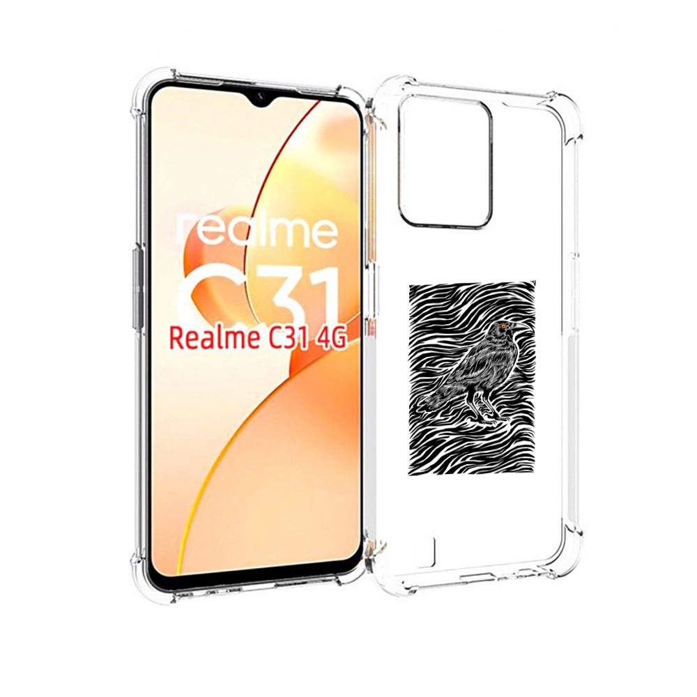 

Чехол MyPads ворон в абстракции для OPPO Realme C31, Прозрачный, Tocco