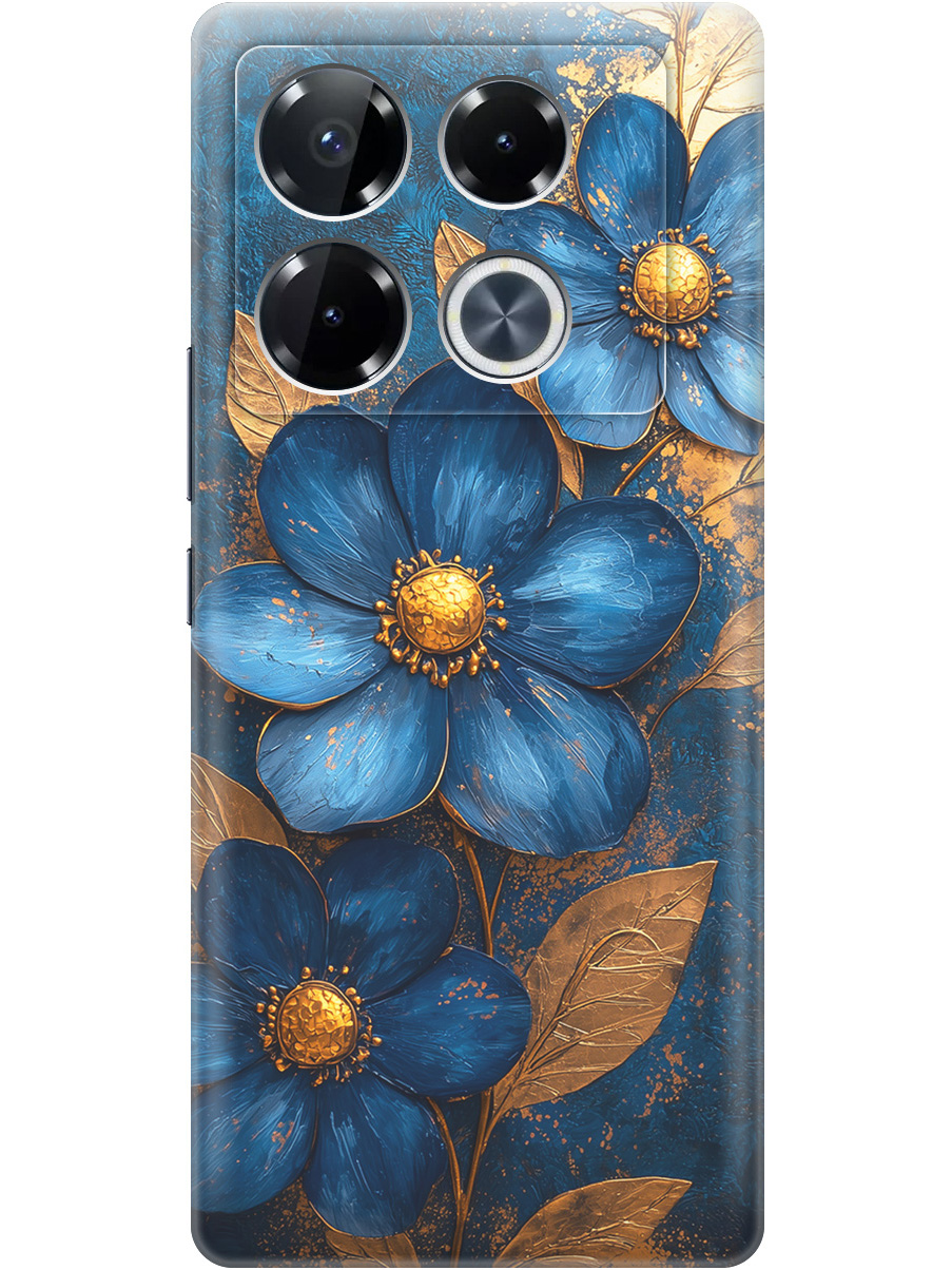 

Силиконовый чехол на Infinix Note 40 Pro / 40 Pro 5g / 40 Pro+ 5g с принтом 835586, Прозрачный;золотистый;синий, 782627023