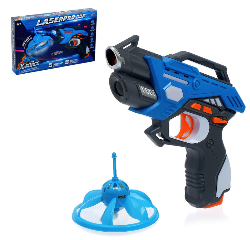 

Электронный тир WOOW TOYS LASERPRO GUN с летающей мишенью 4439699, Голубой