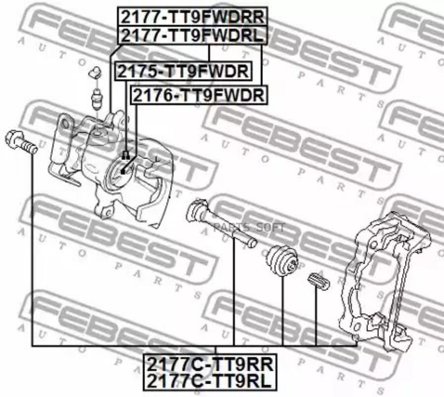 

FEBECT 2175TT9FWDR 2175TT9FWDR_рем.к-т тормозного суппорта!\ Ford Transit 2.3/2.2TDCi/2.4T